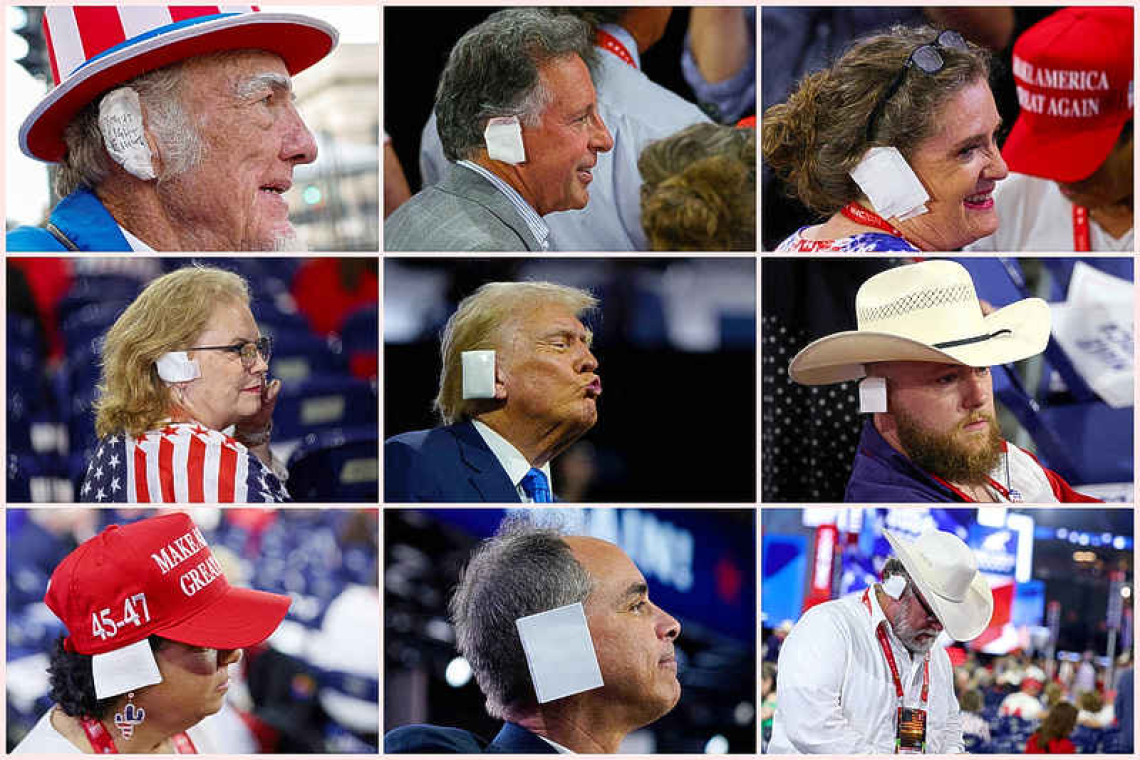 Trump-style ear bandages are new  trend at Republican Convention